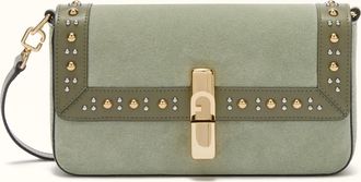 Furla Iride Borsa A Tracolla S Sabbia Camoscio + Pelle Di Vitello Morbida + Borchie Donna