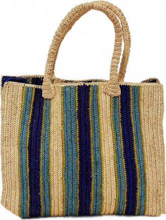 Hat Attack Womens Arlington Striped Tote Bag In Ocean Stipe