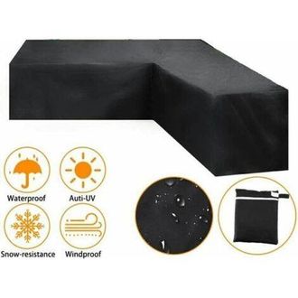 OEM Funda Protectora Para Sof&aacute; Esquinero - Impermeable 210d Con Revestimiento De Pvc - Dimensiones 286 X 286 X 82 Cm - Resistente A Los Rayos Uv Y Al Vien