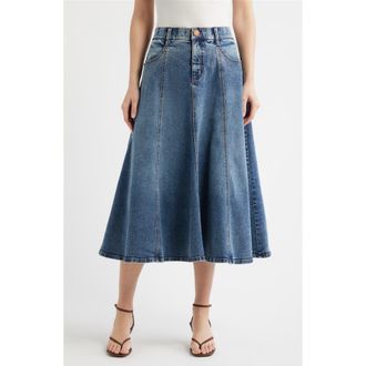 Wit & Wisdom Denim A-Line Skirt in Mid Blue Artisanal at Nordstrom, Size 10