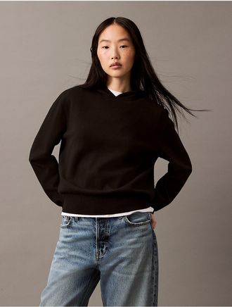 Calvin Klein Womens Tech Knit Hoodie - Black - XS