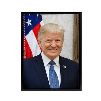 Artery8 Portrait Donald Trump US President Framed Canvas Wall Art Print | Size: W24 x H32