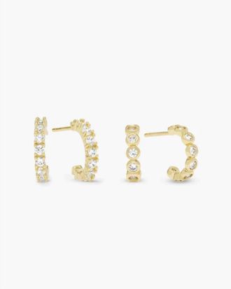 Melinda Maria Womens Theyre So Cute Huggie Earring Set In Gold