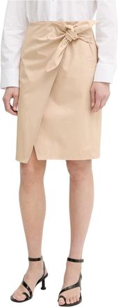 Isabelle Blanche Asymmetrische Mini Wikkelrok - Dames - Korte rokken - Beige - S - Katoen - Rokken