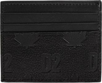 Dsquared2 Leren Kaarthouder Met Logo - Heren - Accessoires - Zwart - Maat: ONE Size Leer