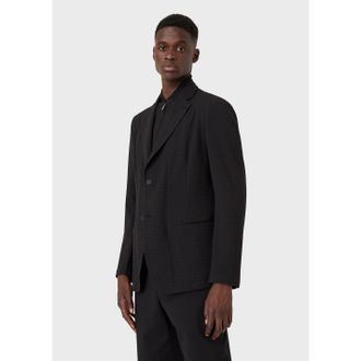 Emporio Armani Mens Emporio Armani Longer Length Notched Neck Blazer in Black - Size Medium