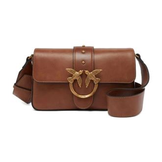 Pinko Pinko, Tassen, Dames, Bruin, ONE Size, Love One Mini Schoudertas