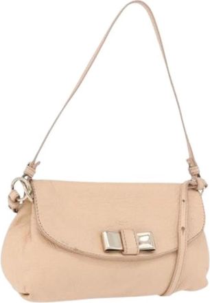 Chlo&eacute; Pre-owned Cross Body Bag - Dames - Vintage Schoudertas - Beige - ONE Size - Leer - Vintage