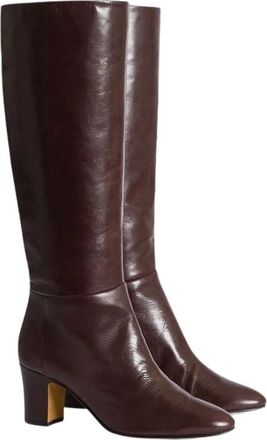 Alberta Ferretti Soft Leather Tubular High Boots - female - Alberta Ferretti - Heeled Boots - Brown - 7 UK - Shoes