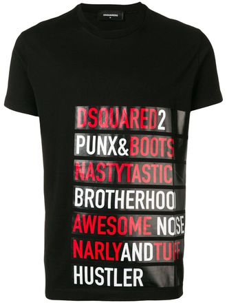 Dsquared2 slogan T-shirt - men - Cotton - S - Black