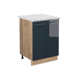 Vicco Mueble Bajo Fame-line, Azul Oscuro Alto Brillo, 60 Cm, Et M&aacute;rmol
