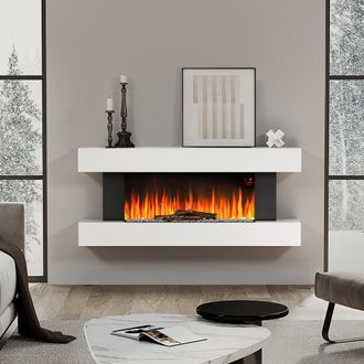 Living and Home Contemporary Wall Mounted/Freestanding Fireplace Mantel for Living Room - Living and Home | TJ Hughes