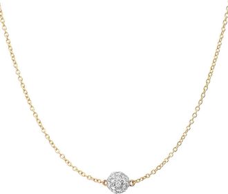 Eriness Diamond Single Orb Necklace In Yellow Gold
