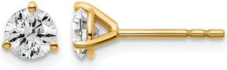 Diamond2Deal 14k White Gold 3/4 ct Round Lab Grown Diamond Stud Earrings VS Clarity, D-E Color