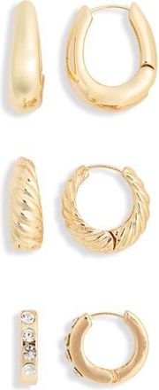 Natasha 3-Pack Hoop Earrings in Gold at Nordstrom Rack