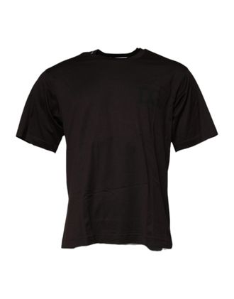 Dolce & Gabbana Dark Brown Logo Cotton Crew Neck Mens T-shirt