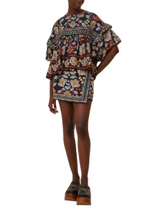 Farm Rio Flowery Mini Skirt