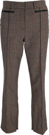 Tod's Tods Houndstooth Trousers in Brown Wool