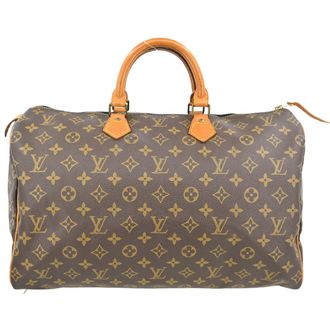 Louis Vuitton Speedy Handbag Monogram Canvas Brown Canvas Handbag (Pre-Owned)