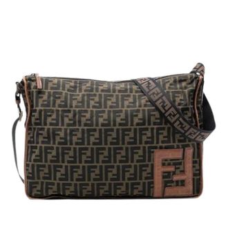Fendi Pre-owned Canvas Crossbody Bag - Dames - Pre-owned - Bruin - Maat: ONE Size Leer