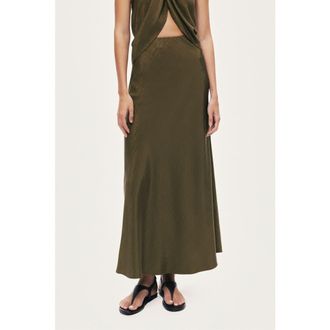 Nocturne Flared Midi Skirt in Khaki at Nordstrom, Size X-Large Eu