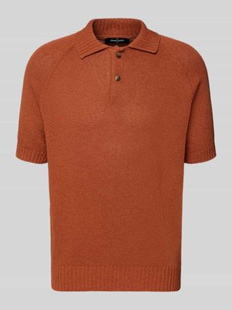 Gran Sasso Regular Fit Poloshirt aus Baumwoll-Kaschmir-Mix mit Knopfleiste in Rostrot, Gr&ouml;&szlig;e 50