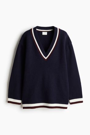 H&M Pullover mit V-Ausschnitt - Blue