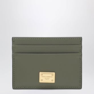Dolce & Gabbana Military green plong&eacute; leather card holder