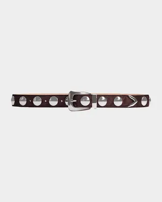 Khaite Benny Studded Suede Belt