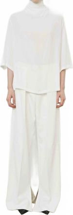 Meimeij Womens Turtleneck Blouse In White