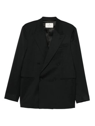 Manuel Ritz peak-lapel double-breasted blazer - men - Wool/Elastane - 46 - Black