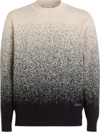 Calvin Klein Ombre Jacquard Sweater - Heren - Ronde hals truien - Veelkleurig - L - Katoen - Truien & Vesten