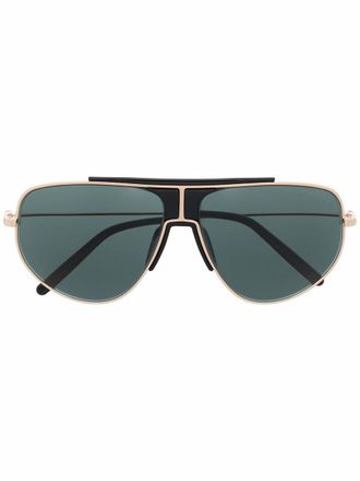 Tom Ford Eyewear Zonnebril met piloten montuur - Zwart
