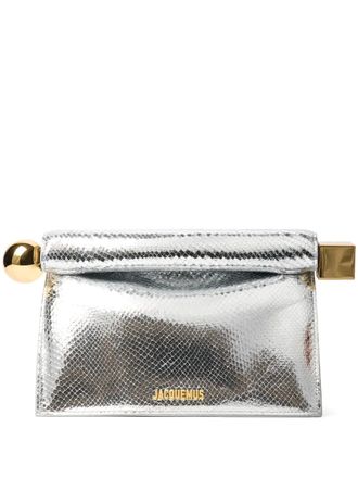 Jacquemus La Rond Carr&eacute; clutch bag - Silver