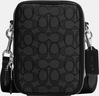 Coach Mens Stanton Crossbody in Signature Jacquard Bag - Black - One Size