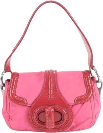 Prada Pre-owned Mini Bags, female, Pink, Size: ONE SIZE Pre-owned Nylon Mini Bag