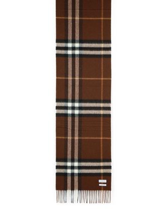 Burberry Mu Giant Check Brown Cashmere Scarf