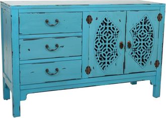 Wanderlust Deco Aparador de madera azul 106x36x68