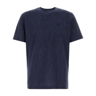 Etro Etro, T-Shirts, male, Blue, Size: S Printed Cotton T-shirt