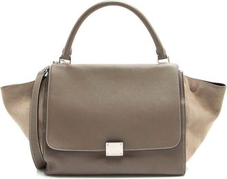 Celine Brown Calfskin Medium Trapeze Bag (Authentic Pre-Loved)