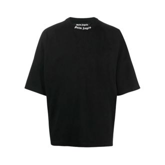 Palm Angels Heren, Tops, Zwart, Maat: M Katoen