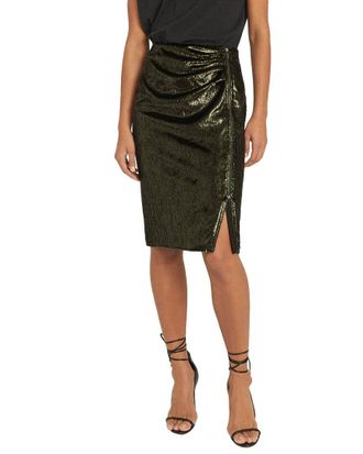 Reiss Leena Metallic Velvet Pencil Skirt