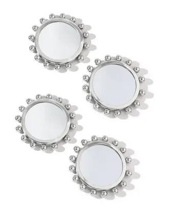 Tiramisu Set Of 4 Astra Beaded Chrome Mirror Coasters