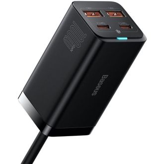 OEM Cargador De Pared Universal R&aacute;pido Gan (2 Usb-c, 2 Usb), 100 W, Qc 4.0+ Afc, Color Negro