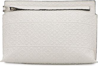 Loewe White Leather Clutch Bag Pouch (Pre-Owned)
