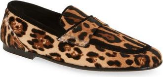 Dolce & Gabbana Ariosto Genuine Calf Hair Loafer in Leopard Print Calf Hair at Nordstrom, Size 12Us