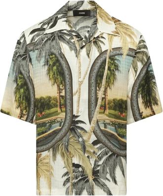 Amiri Paradise Bowling Shirt - Heren - Korte mouwen Overhemden - Veelkleurig - M - Overhemden
