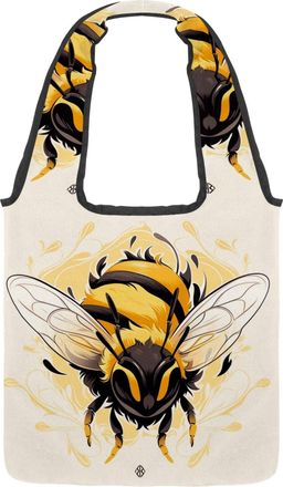 Generic 878000_1 Reversible Canvas Shoulder Tote - Double-Sided Print, 12oz Cotton, 27cm Drop, Fold-Flat Bag for Travel, Shopping, Street Outings