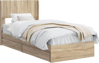 vidaXL Estructura De Cama Con Almacenamiento Y Cabecero Roble Sonoma Vidaxl