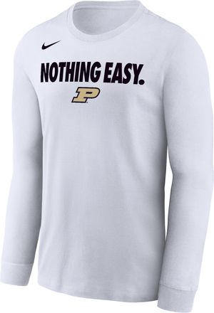 Nike Purdue Nike Mens College Long-Sleeve T-Shirt in White | M22284MMPB-WHT